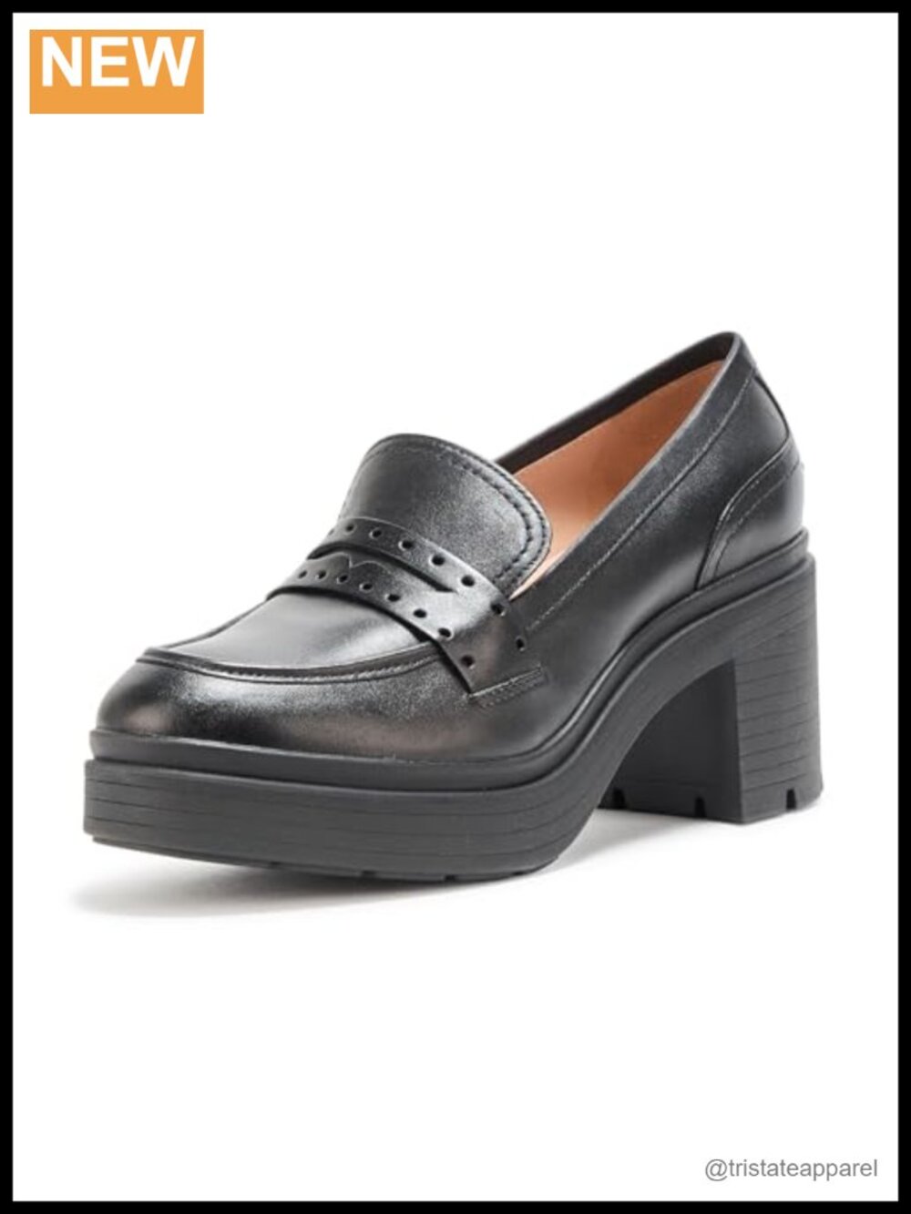 Cole Haan Pacy Heeled Penny Loafers Leather Kitten Heel Slip-On Women's